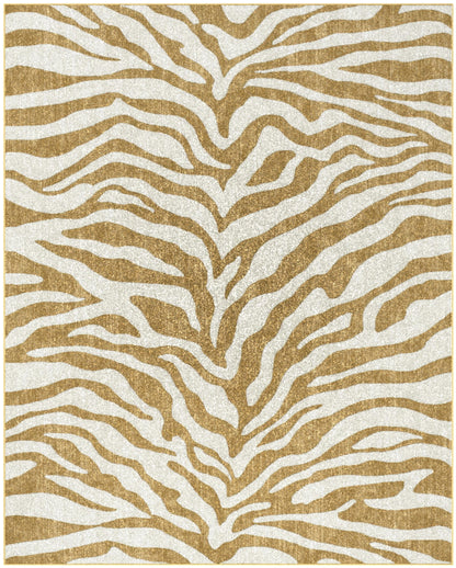 Tabora Beige and Gold Viscose Area Rug 5x8