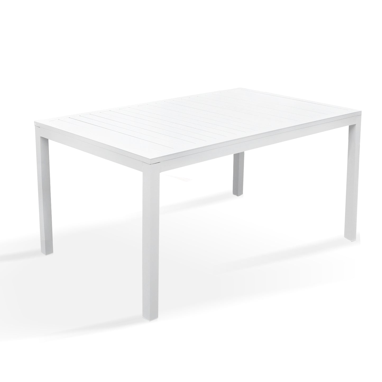 Outdoor Dining Table 59''L x 36.61''W Aluminum Patio Rectangle Dining Table for 6 Person Perfect for Deck Garden Backyard, White