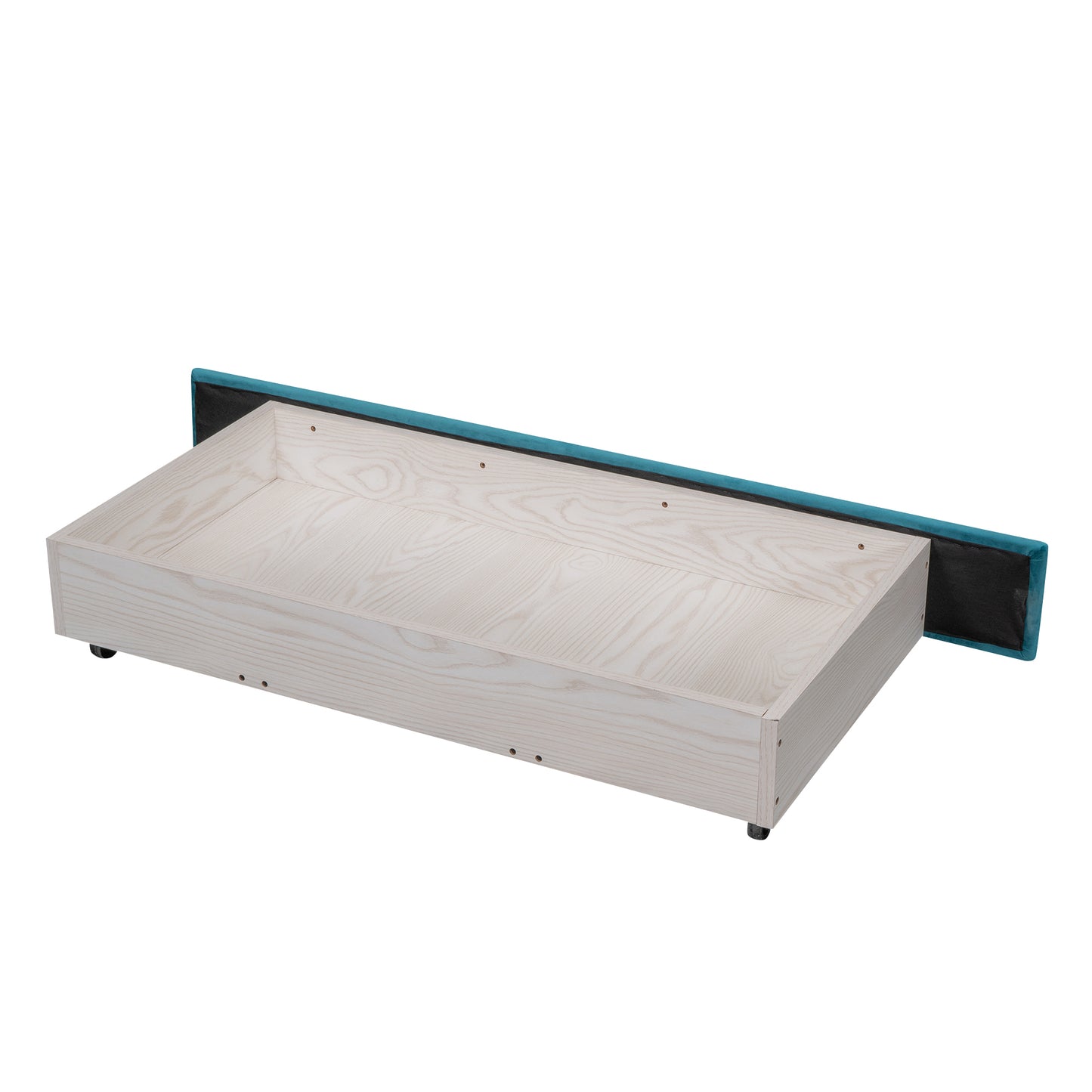 Full Size Storage Bed Velvet Upholstered Platform Bed with a Big Drawer - Blue