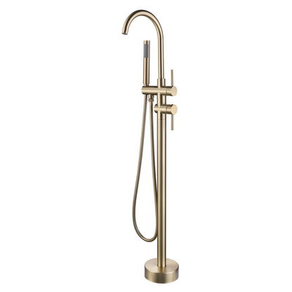 Double Handle Floor Mounted Clawfoot Tub Faucet