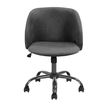 Velvet Upholstered Home office task chair - Dark Grey