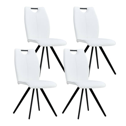 Modern Middle Ages Grey Dining Chairs Set of 4,Office chair. Living Room Armless Accent PU Leather Chairs for Home, Kitchen, Cafe, Office,Dresser ,Waiting Room, Farmhouse,Restaurant(White)