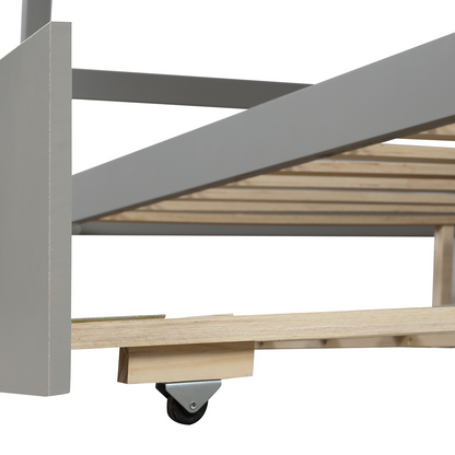 Full over Full Bunk Bed with Twin Size Trundle (Gray)(OLD SKU :LP000033AAE)