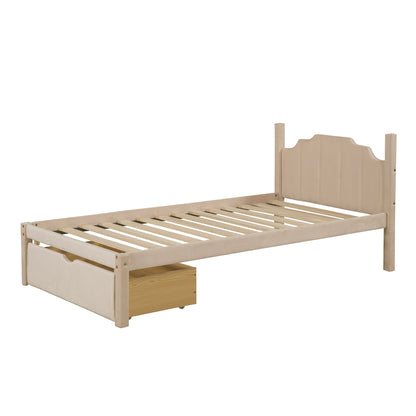 Full Over Twin & Twin Bunk Bed, Velvet Triple Bunk Bed with Drawers and Guardrails, Beige