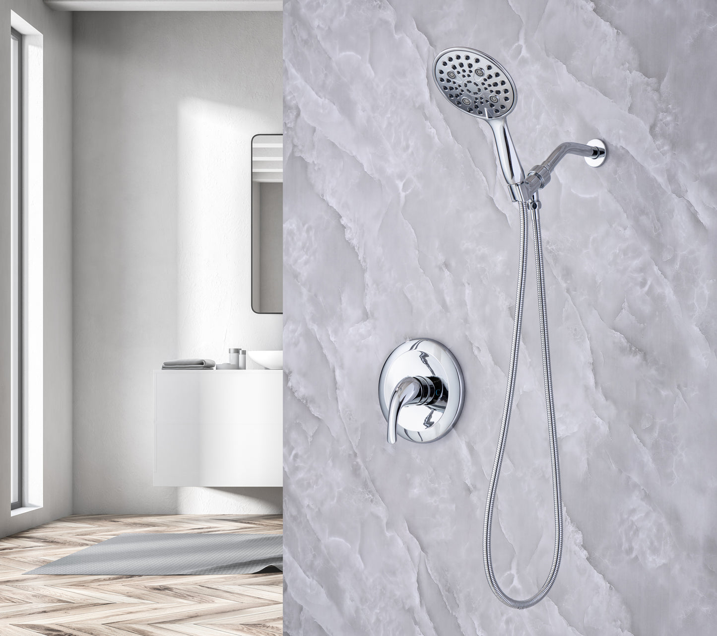 6 In. Detachable Handheld Shower Head Shower Faucet Shower System