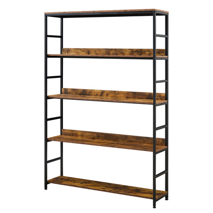 [VIDEO] 5-Tier Home Office Bookcase Open Bookshelf Storage Large 5 Shelf Bookshelf Furniture with Metal Frame, Brown