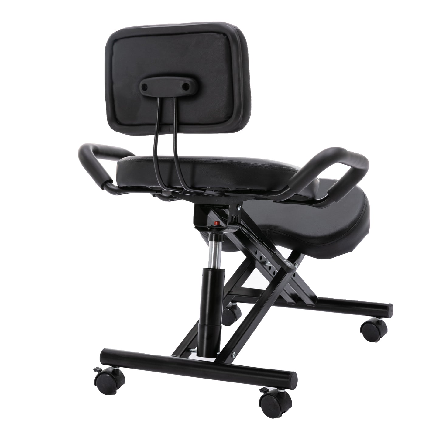 HengMing Ergonomic Kneeling Chair, Office Home Chair with Adjustable Height for Posture Correct, Bad Backs & Neck Pain Relieving, Spine Tension Relief-Thick Comfortable Cushion,Black