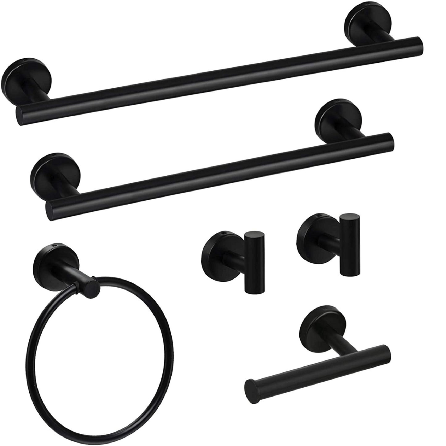 6 Piece Stainless Steel Bathroom Towel Rack Set Wall Mount