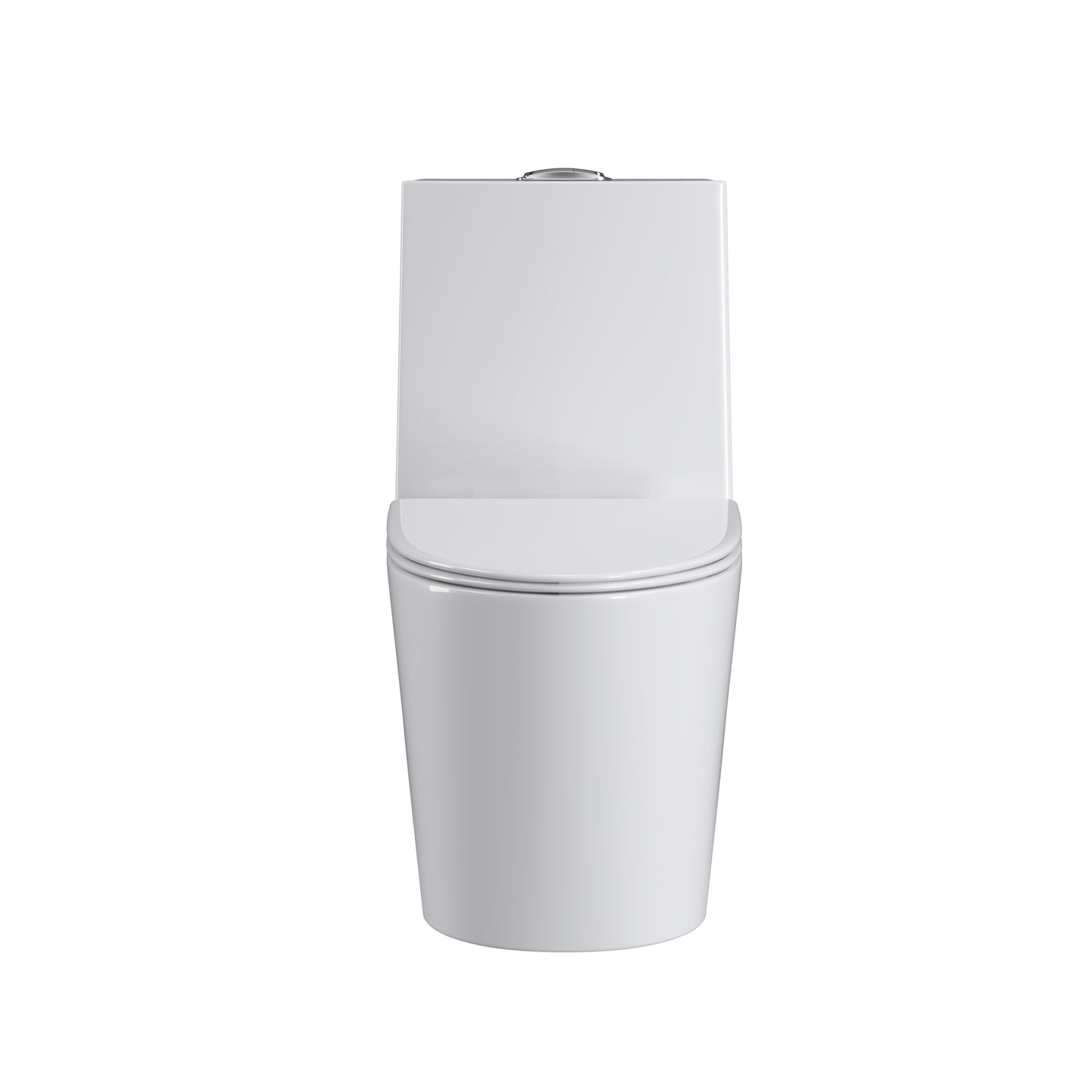 Dual Flush Elongated Standard One Piece Toilet with Comfortable Seat Height, Soft Close Seat Cover, High-Efficiency Supply, and White Finish Toilet Bowl (White Toilet)