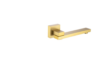 Waterfall Wall Mounted Bathtub Faucet with Hand Shower Swivel Tub Filler Faucet Single Handle Solid Brass