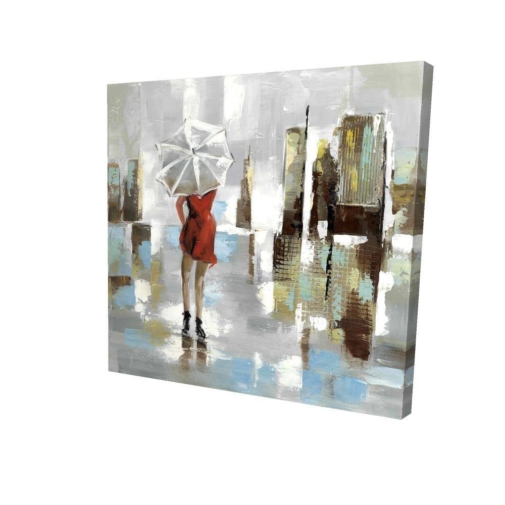 Red dress woman - 08x08 Print on canvas