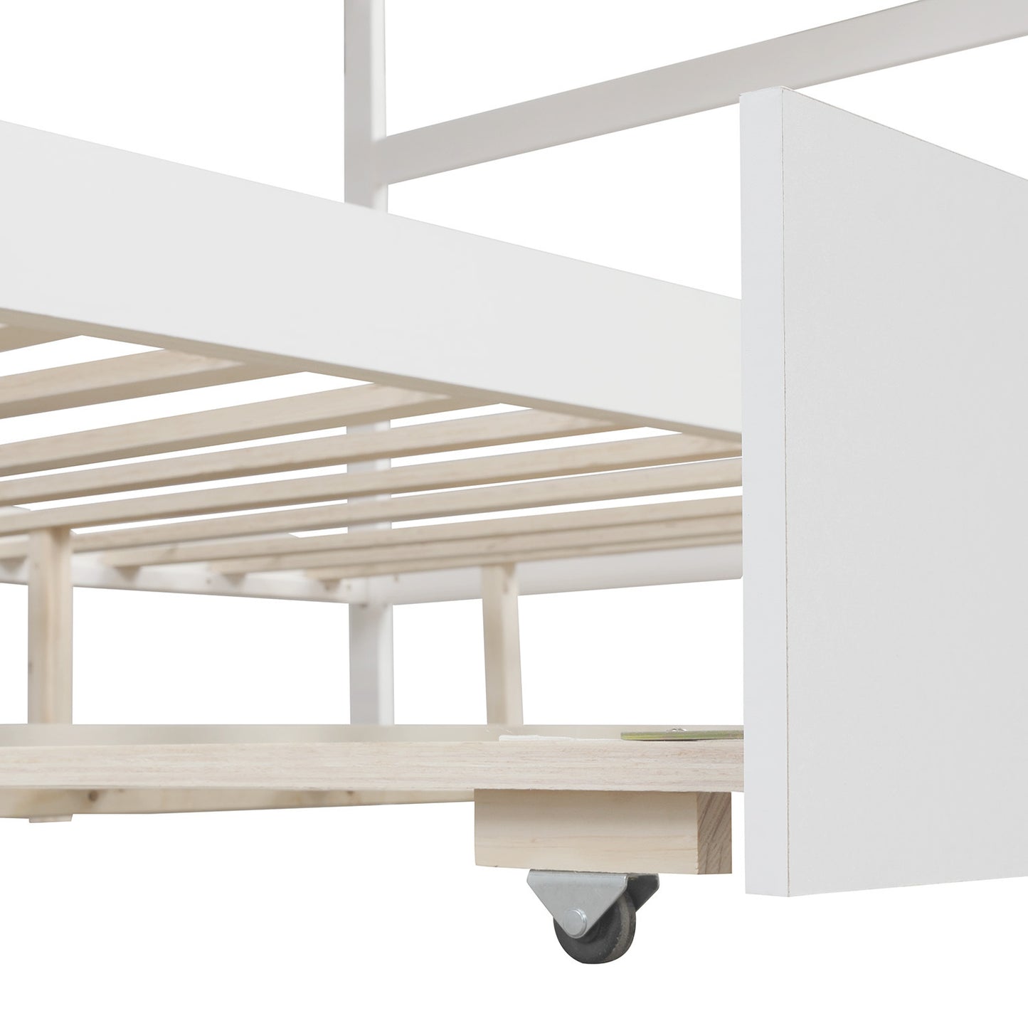 Full over Full Bunk Bed with Twin Size Trundle (White)(OLD SKU :LP000033AAK)