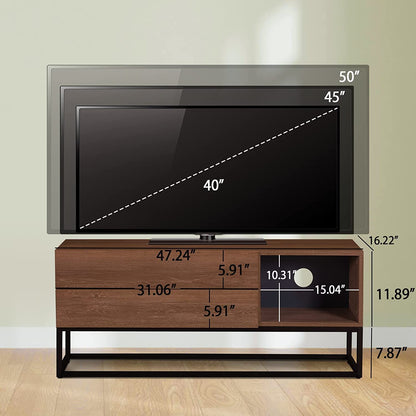 Entertainment Center with Storage, Modern TV Stand Media Cnsole for TV up to 50 inch for Living Room Bedroom