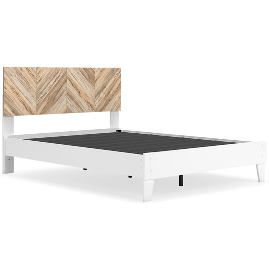 Ashley Piperton Brown/White Contemporary Full Panel Platform Bed EB1221B4