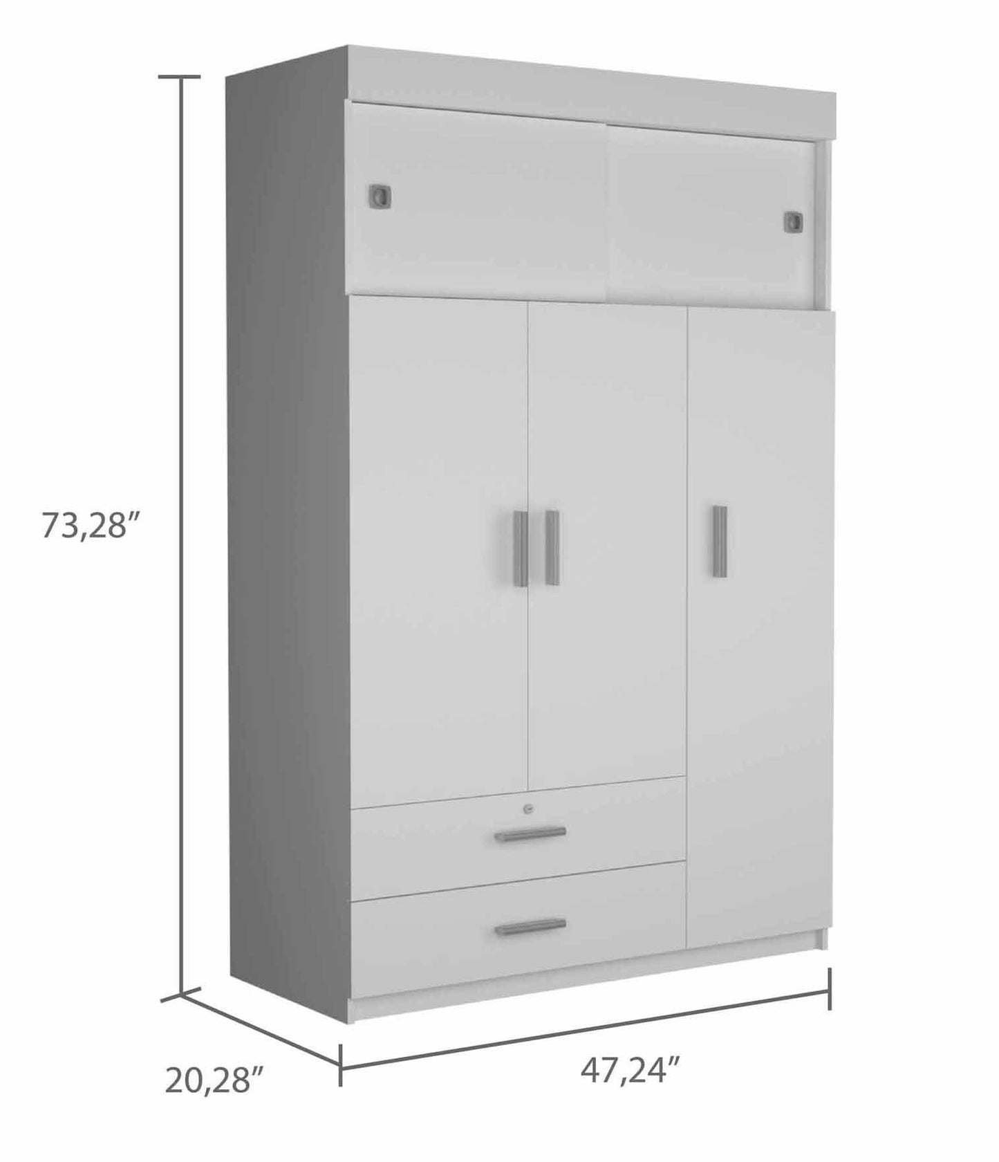 Kingswood 2-Drawer Rectangle Armoire  White