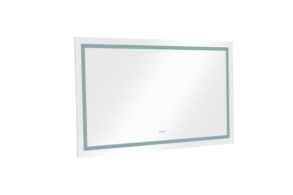 60 in. W x 36 in. H Frameless LED Single Bathroom Vanity Mirror in Polished Crystal\n Bathroom Vanity LED Mirror with 3 Color Lights Mirror for Bathroom Wall 60 Inch Smart Lighted Vanity Mirrors Dimma