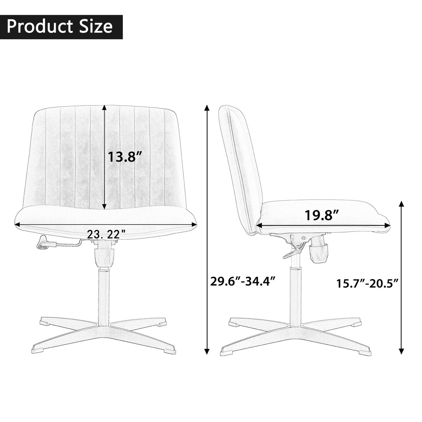 Fabric Material. Home Computer Chair Office Chair Adjustable 360 ° Swivel Cushion Chair With Black Foot Swivel Chair Makeup Chair Study Desk Chair. No Wheels