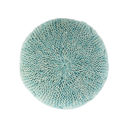 Indoor Handcrafted Modern  Fabric Weave Pouf  Aqua