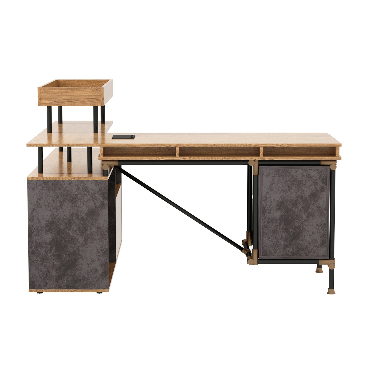 Retro wooden desk natural color