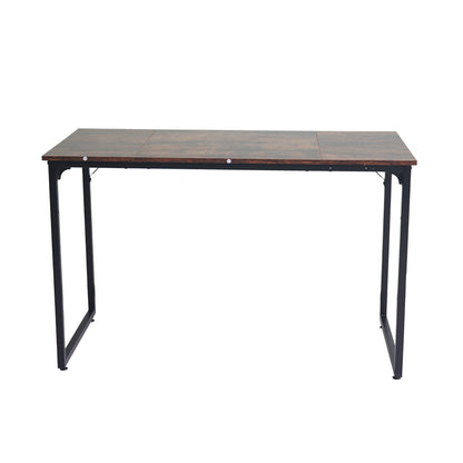 Computer Desk Without Storage Shelf-Rustic Brown, Large