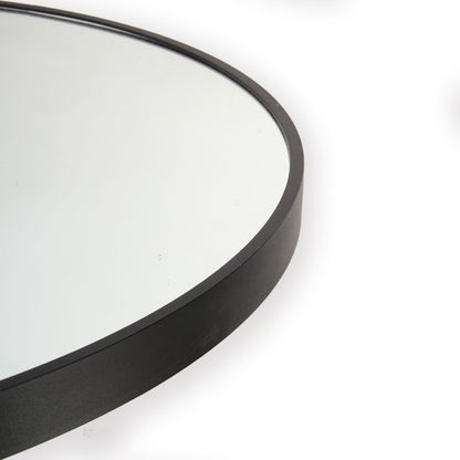 28" Wall Circle Mirror Large Round Black Farmhouse Circular Mirror for Wall Decor Big Bathroom Make Up Vanity Mirror Entryway Mirror