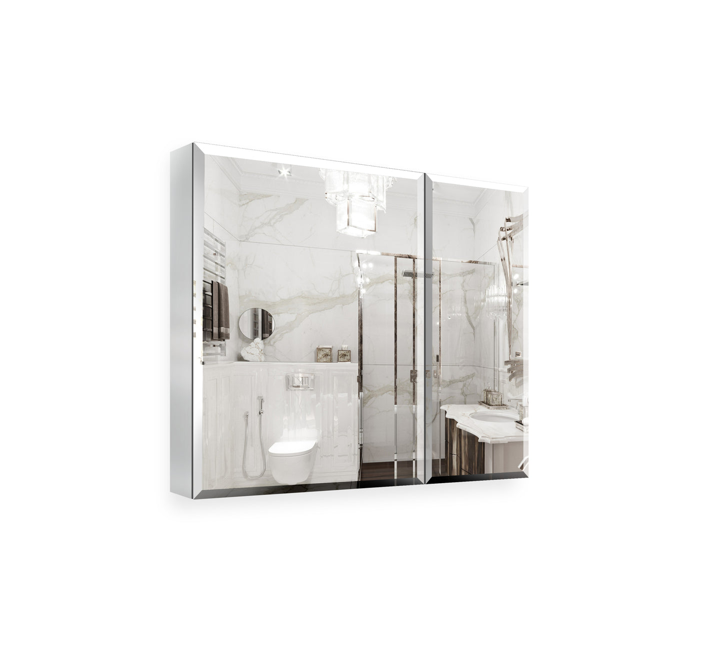 30*26 inch Medicine cabinet with Mirror Surface Mount or Recess aluminum Large storage space