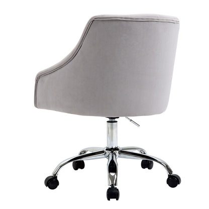 Modern Home Office Chair, Velvet Swivel Armchair, Velvet Office Chair with Soft Seat