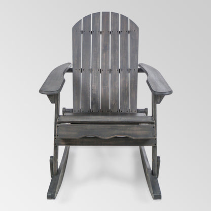 Outdoor solid wood rocking chair dark gray