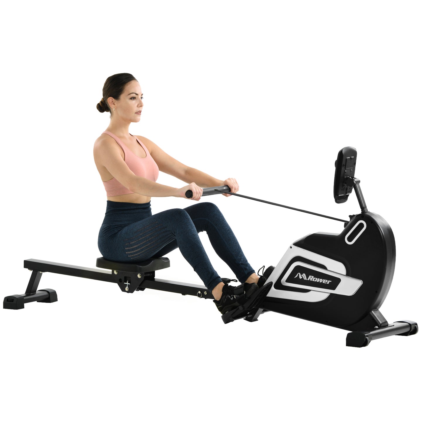 Magnetic Rowing Machine Folding Rower with 14 Level Resistance Adjustable, LCD Monitor and Tablet Holder for Foldable Rower Home Gym Cardio Workout