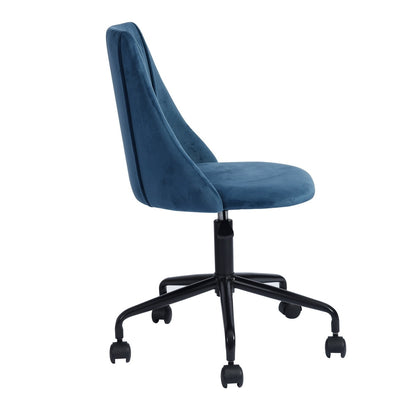 Velvet Upholstered Task Chair/ Home Office Chair - Blue