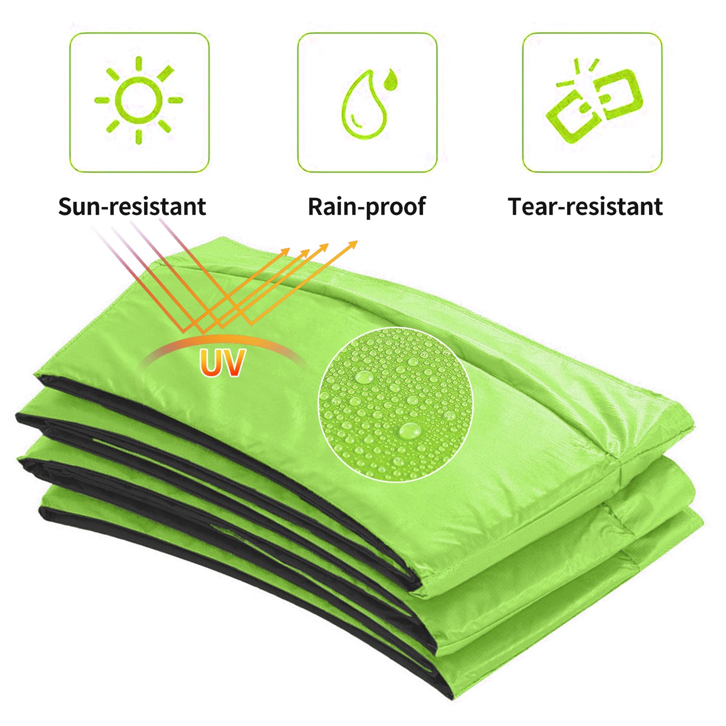 Trampoline Safety Pad for 15ft trampoline - Replacement Spring Cover Pad, No Holes for Poles, Waterproof&UV-Resistant