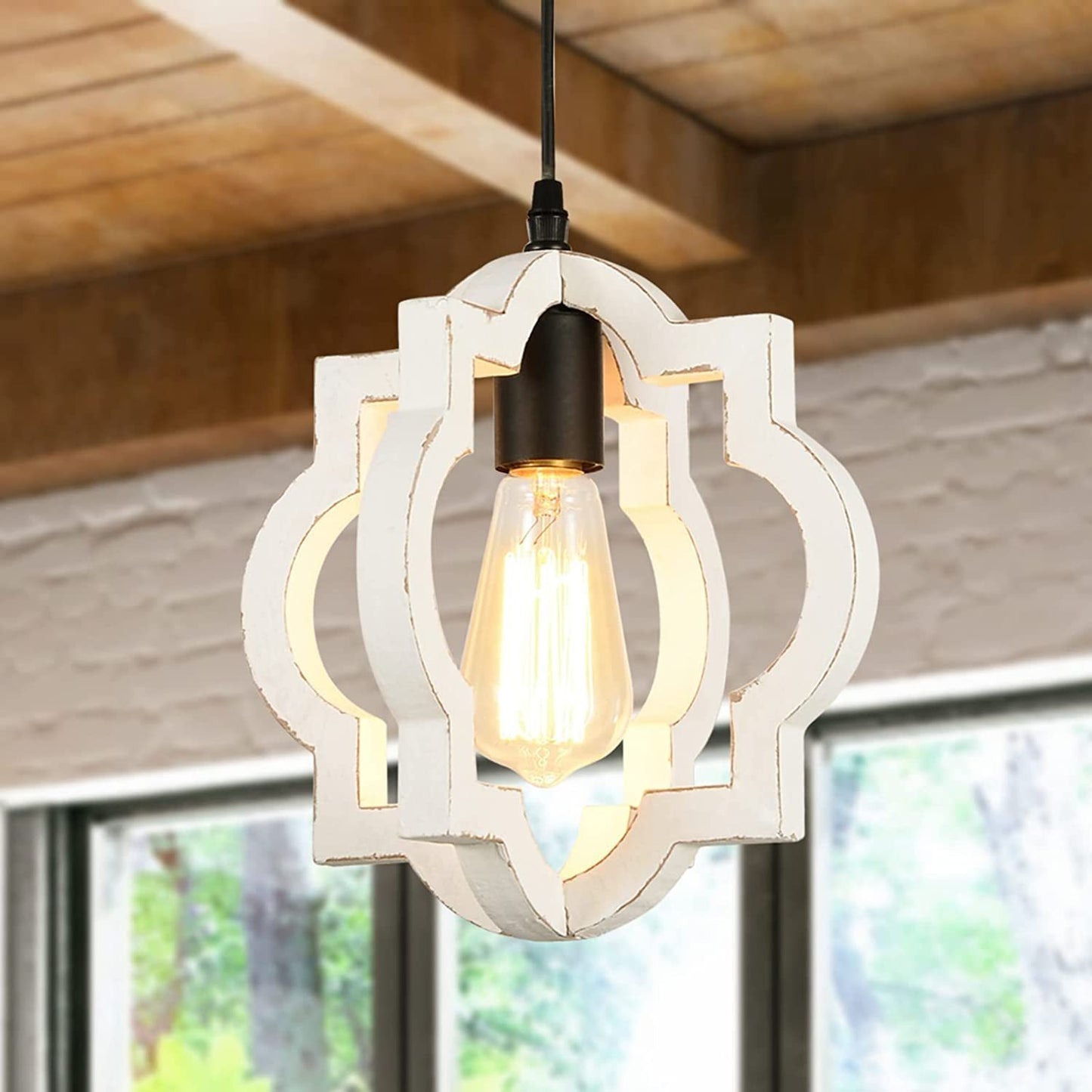 1-Light Farmhouse Orb Chandelier