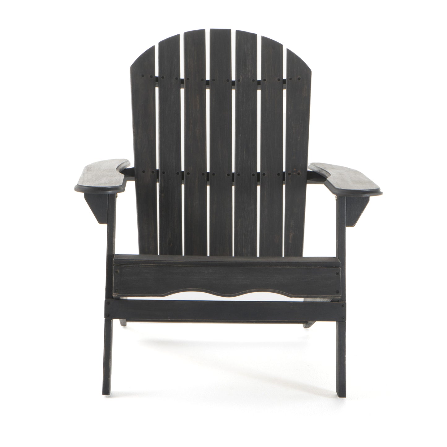 Outdoor Solid Wood Foldable Adirondack DARK GREY Chair