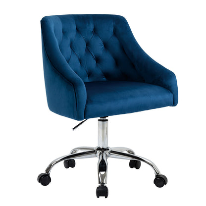 Modern Home Office Chair, Velvet Swivel Armchair, Velvet Office Chair with Soft Seat