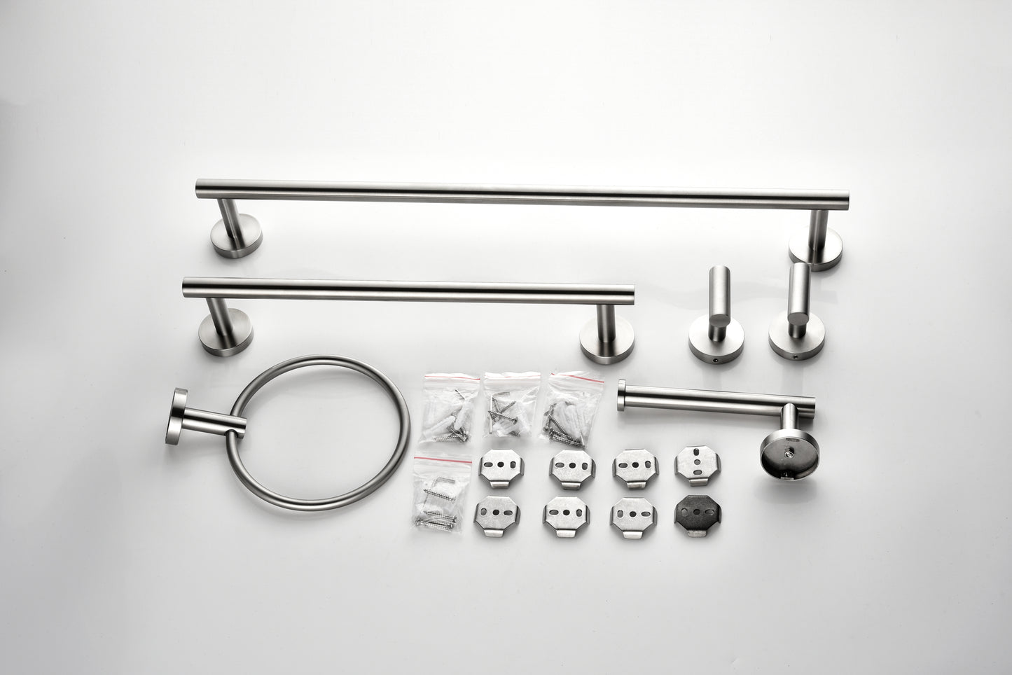 6 Piece Stainless Steel Bathroom Towel Rack Set Wall Mount On-Site