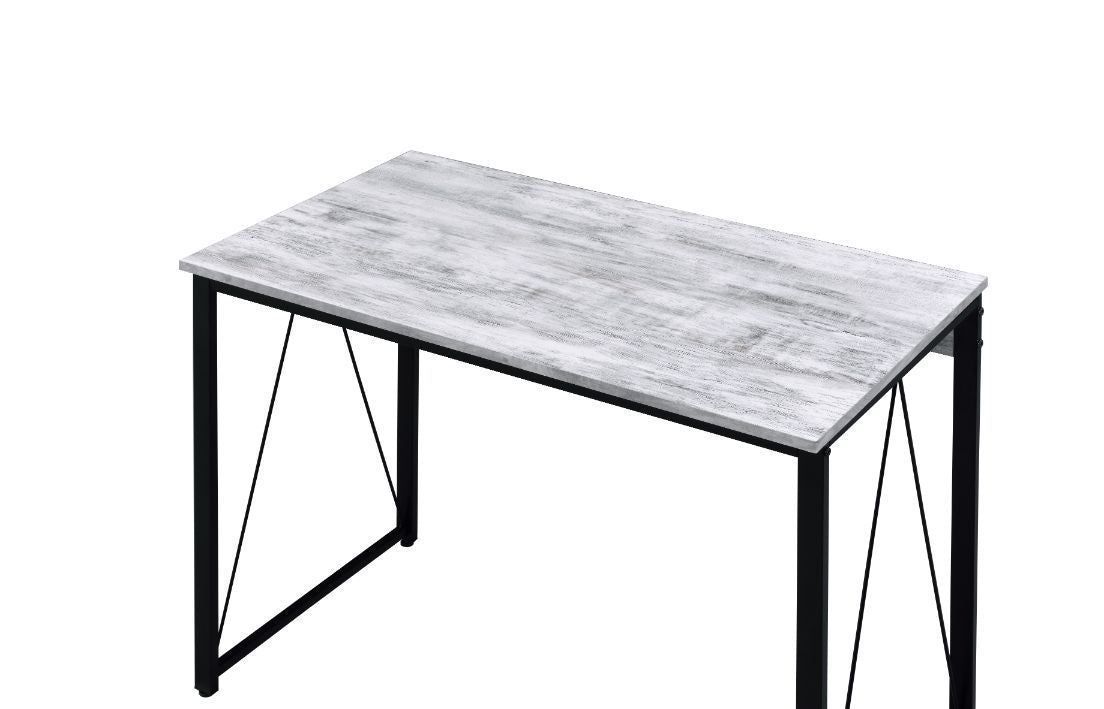 ACME Zaidin Writing Desk, Antique White & Black Finish 92604