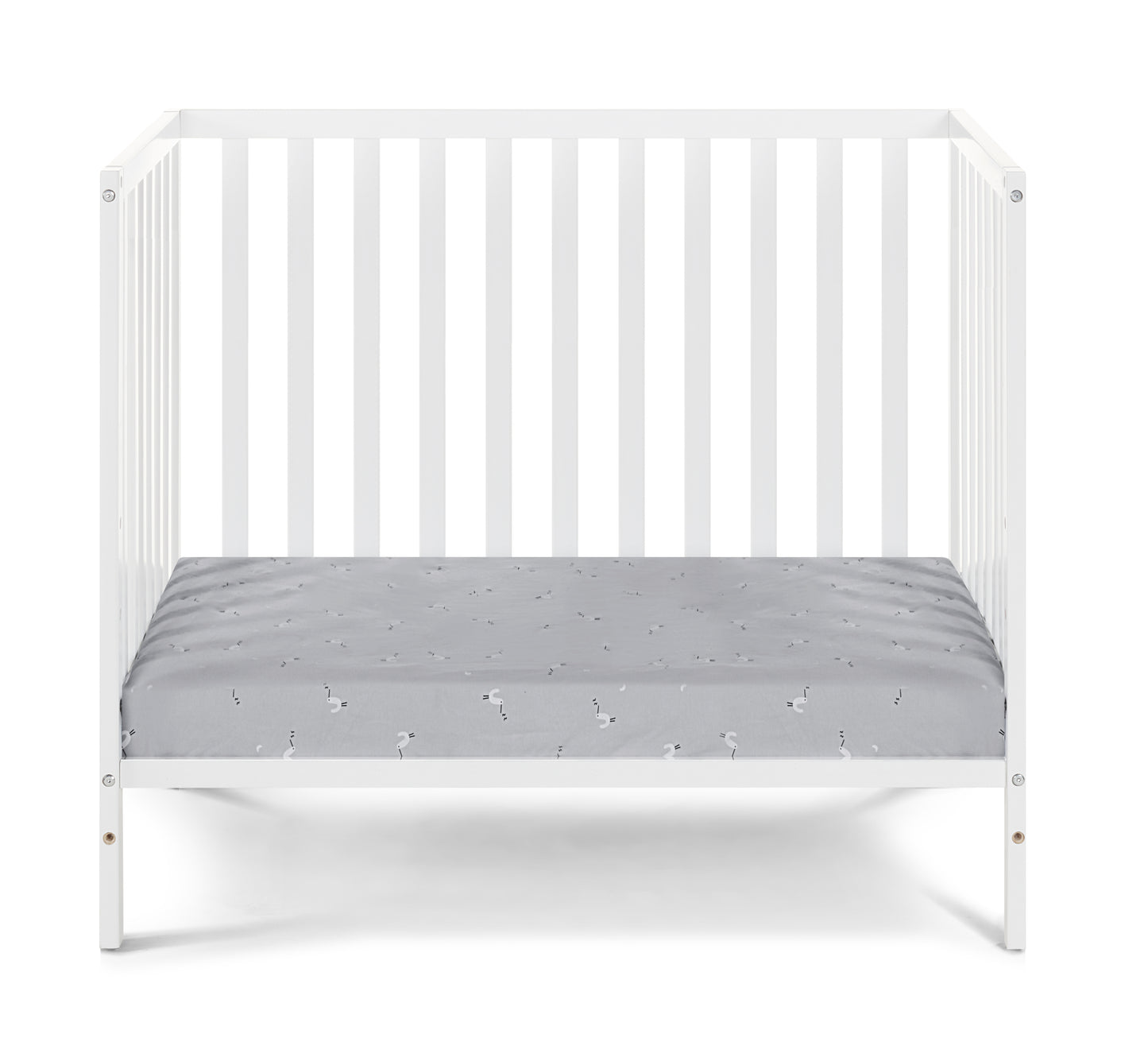 Palmer 3-in-1 Convertible Mini Crib White w/mattress pad