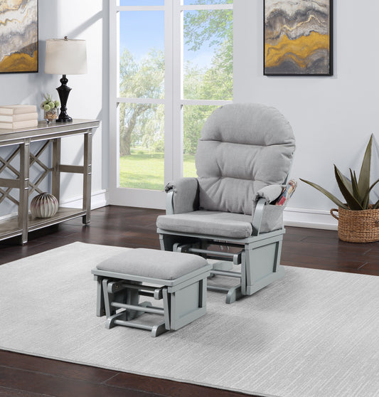 Madison Glider & Ottoman Gray/Oyster