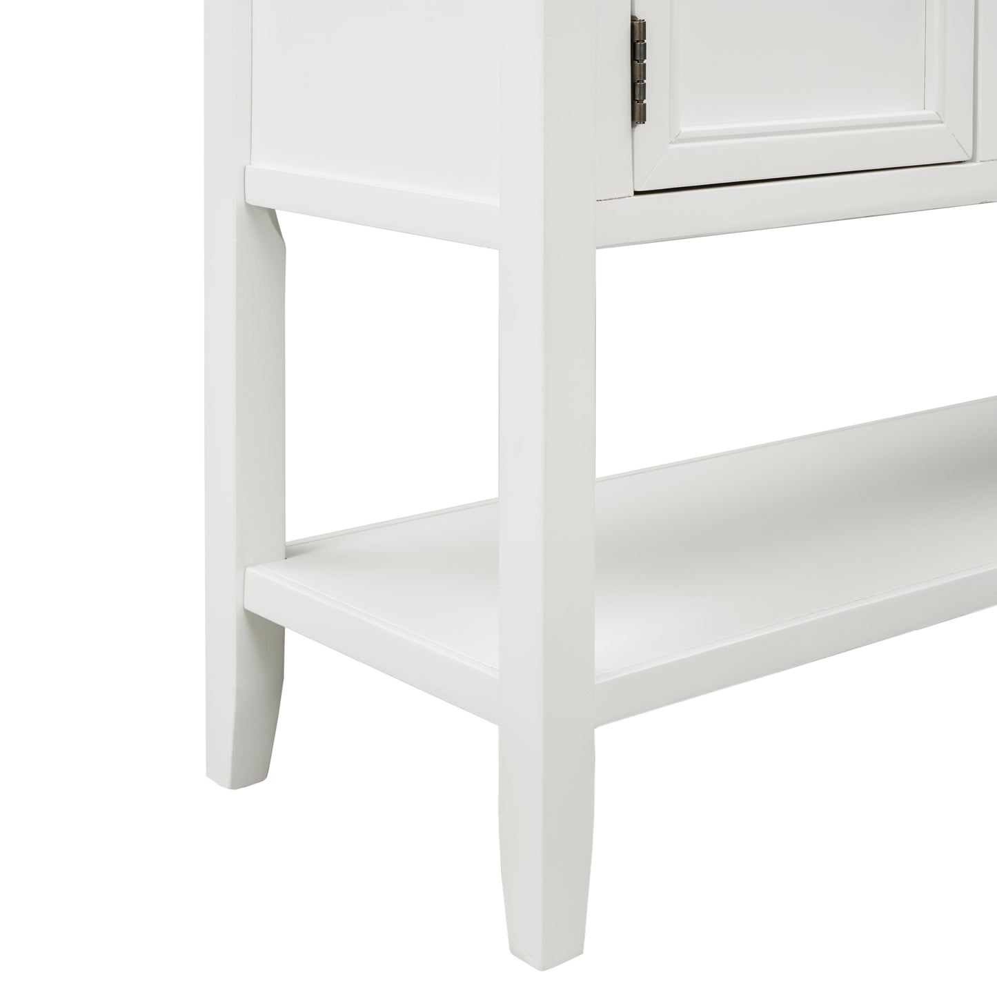 TREXM  Cambridge Series Buffet Sideboard Console Table with Bottom Shelf (White)