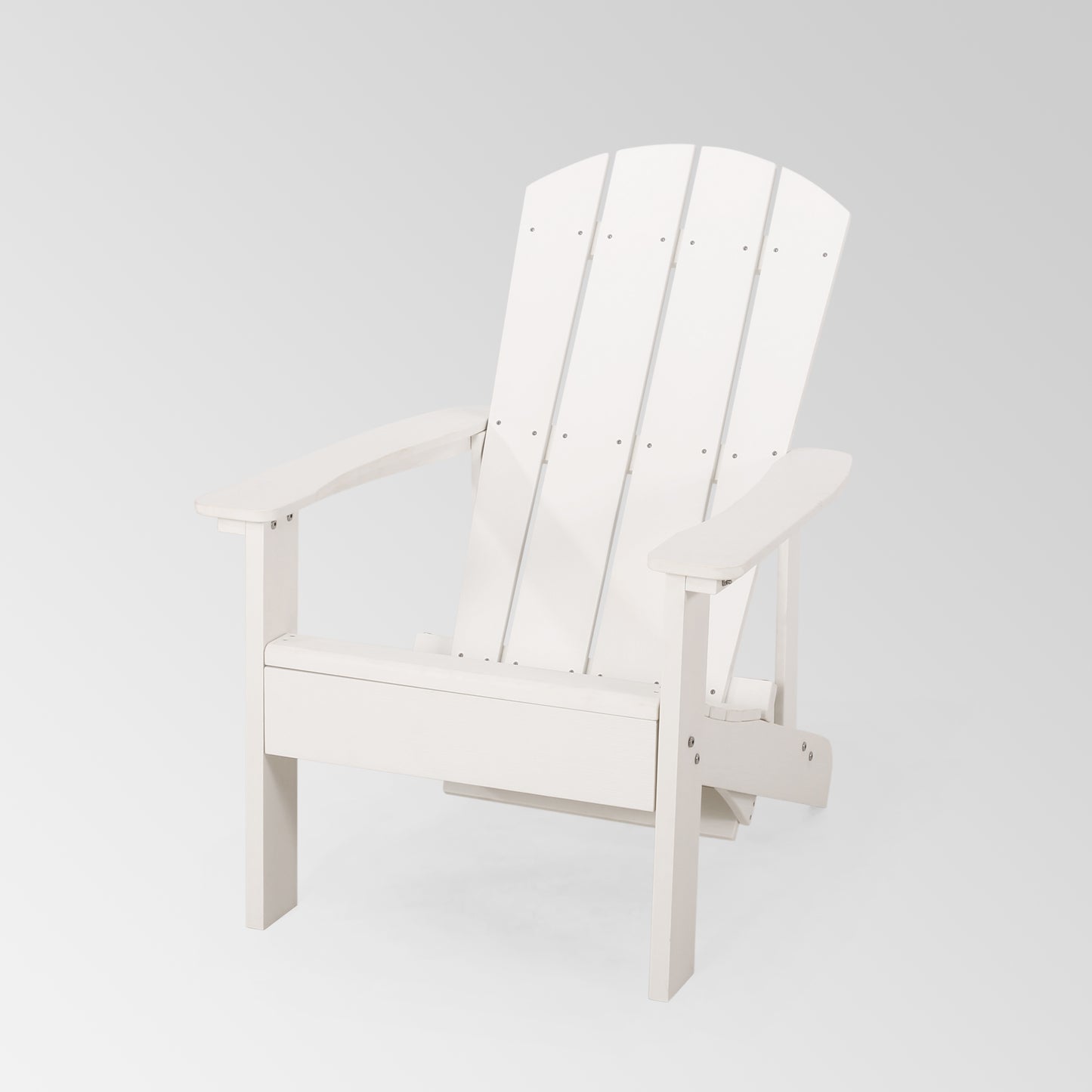 Outdoor Classic White Solid Wood Adirondack Chair Retractable Foldable （Set of 1）