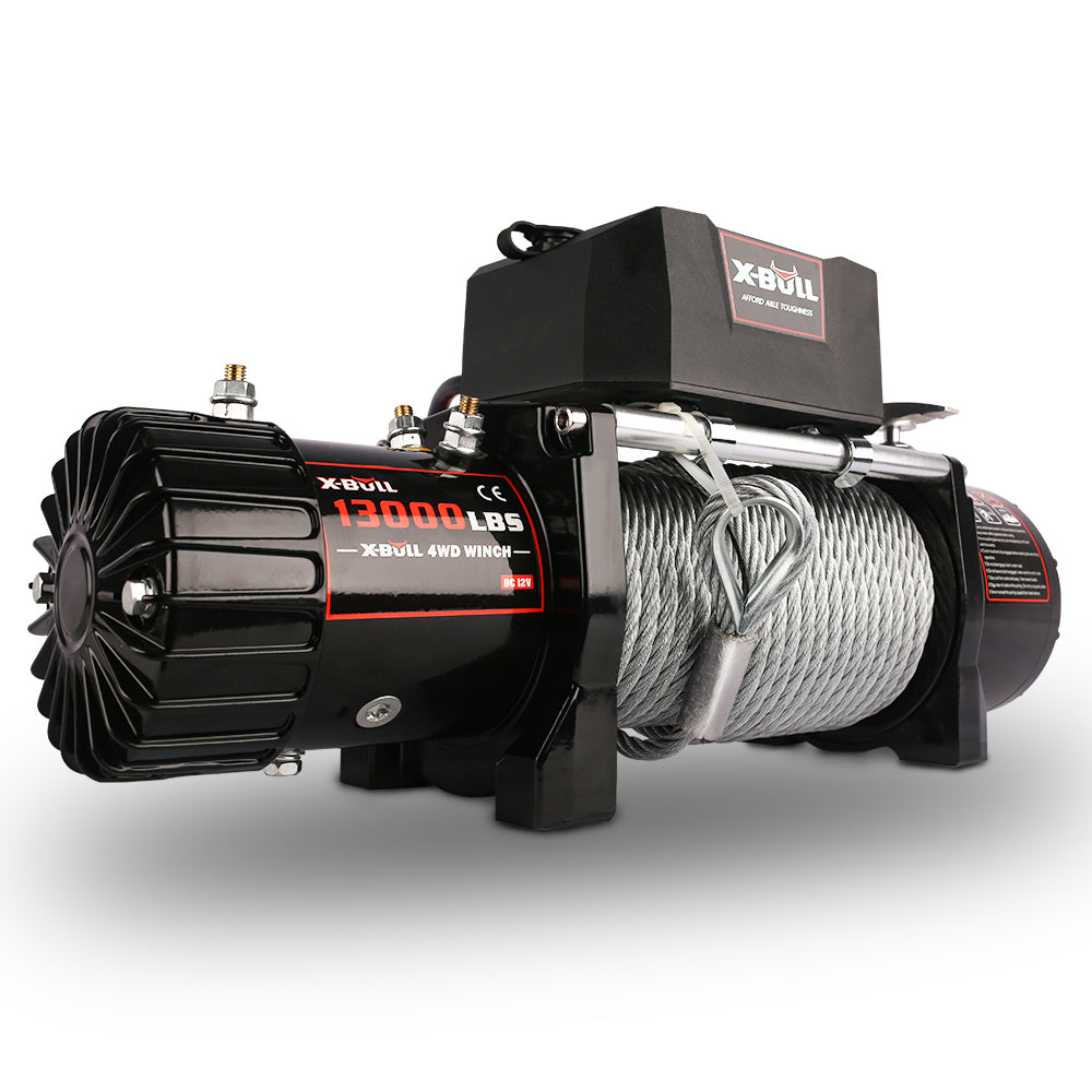 X-BULL 12V waterproof Steel Cable Electric Winch 13000 lb Load Capacity for Truck UTV, ATU,SUV, Car with Corded Control