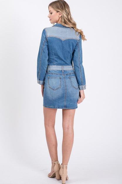 BODYCON SHIRT DENIM DRESS