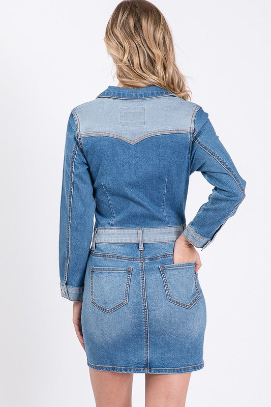 BODYCON SHIRT DENIM DRESS