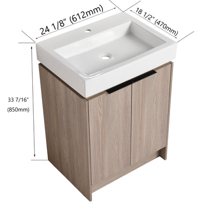 24 Inch Bathroom Vanity With Ceramic Basin  （KD-Packing）