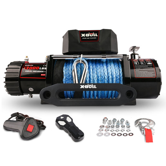 X-BULL 12V waterproof SYNTHETIC ROPE  Electric Winch 13000 lb Load Capacity for Truck UTV, ATU,SUV, Car with Corded Control