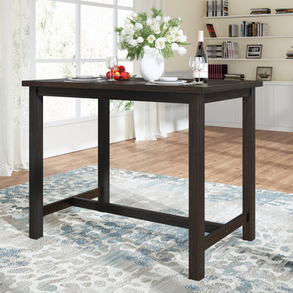 TOPMAX Rustic Wooden Counter Height Dining Table for Small Places, Espresso