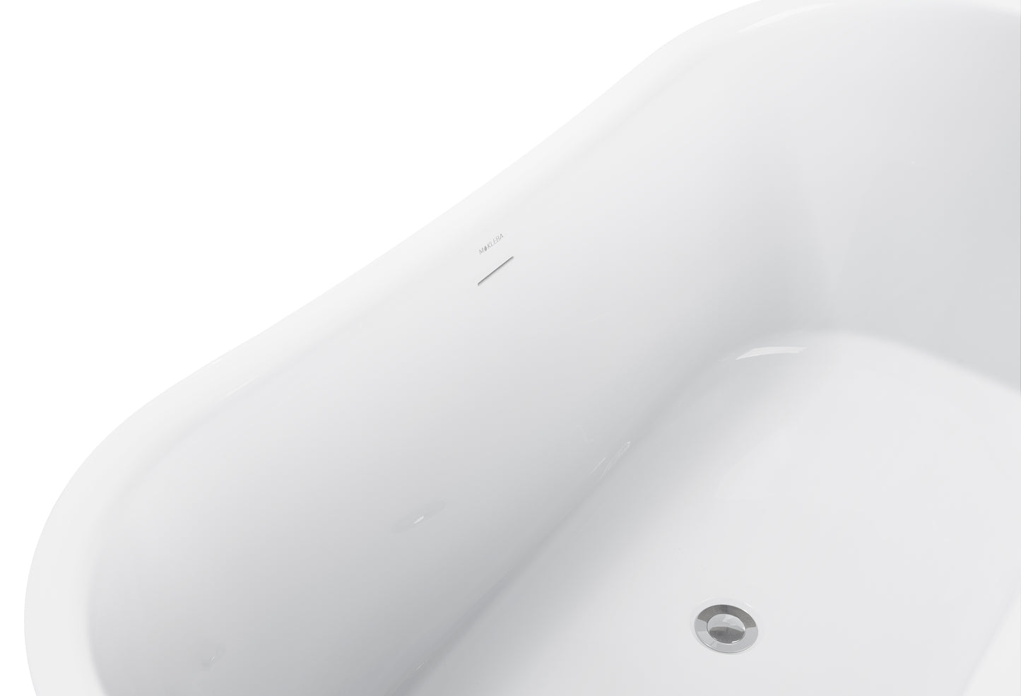 59" 100% Acrylic Freestanding Bathtub，Contemporary Soaking Tub，white bathtub