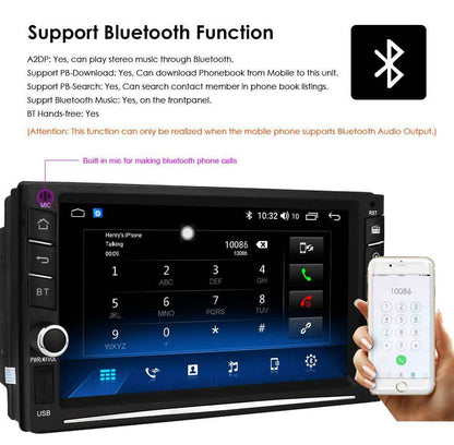 6.5 inch Double 2Din Touch Screen Android10 Support Apple Carplay Car Gps Navigation Mp5 Player FM RDS Bluetooth Steering Wheel Control