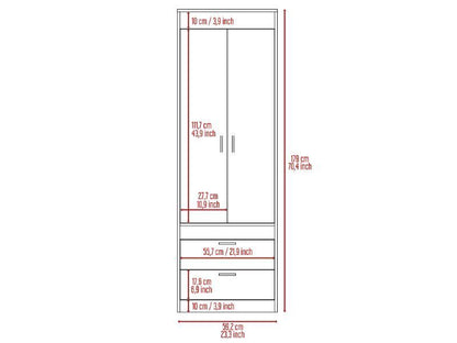 Willow Grove 2-Drawer Armoire Light Gray