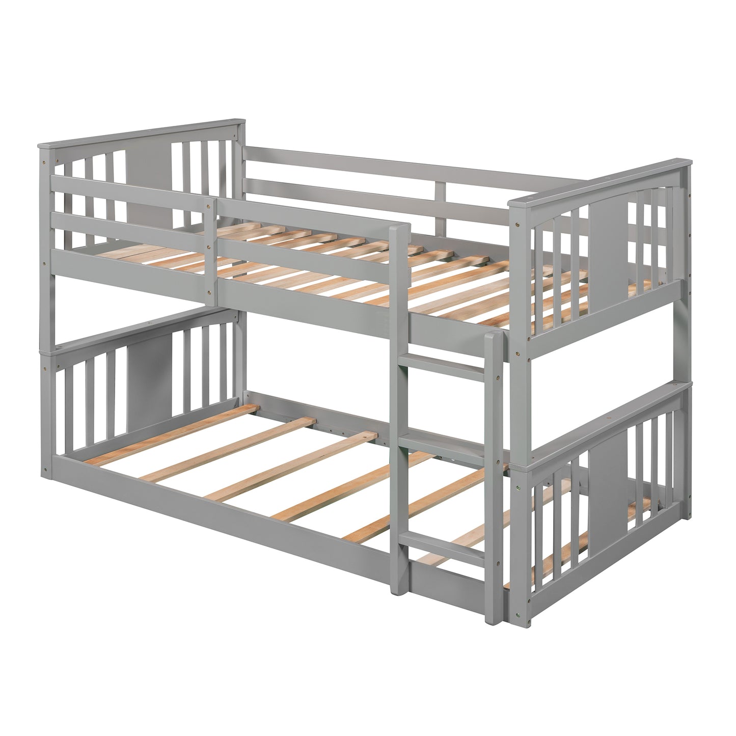 Twin Over Twin Bunk Bed with Ladder, Gray (Old SKU:LP000107AAE)